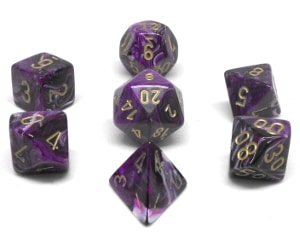 CHX27437 Purple/Gold Vortex 7PC Polyhedral Dice Set image 0